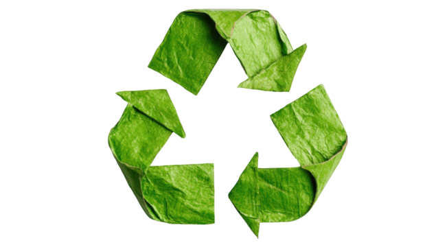 Green recycling symbol, stylized