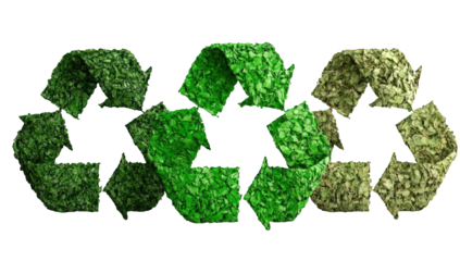 Three interconnected recycling symbols