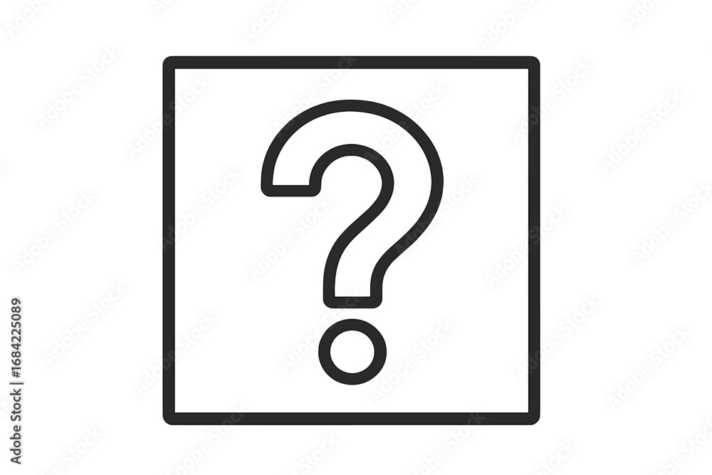 Fototapete question mark icon. help symbol. faq and support button. problem and solution concept. outline vecto