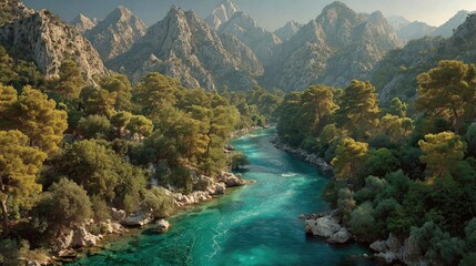 Mountain River Valley Vista