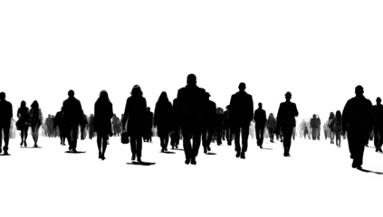 Silhouettes of a large crowd (2)