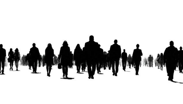 Silhouettes of a large crowd (2)