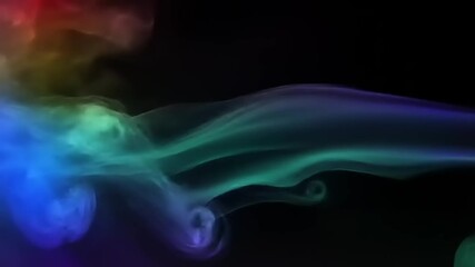Rainbow Smoke Swirls with Dark Background. - Powered by Adobe