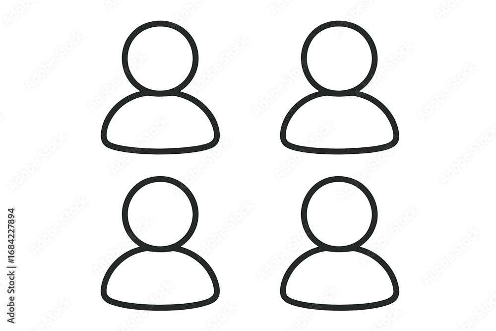 Aufkleber user profile line icon set. simple person outline symbol for web design. anonymous default avatar si