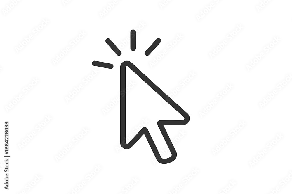 Fototapete cursor click vector line icon. mouse pointer arrow symbol for web design. minimalist graphic illustr