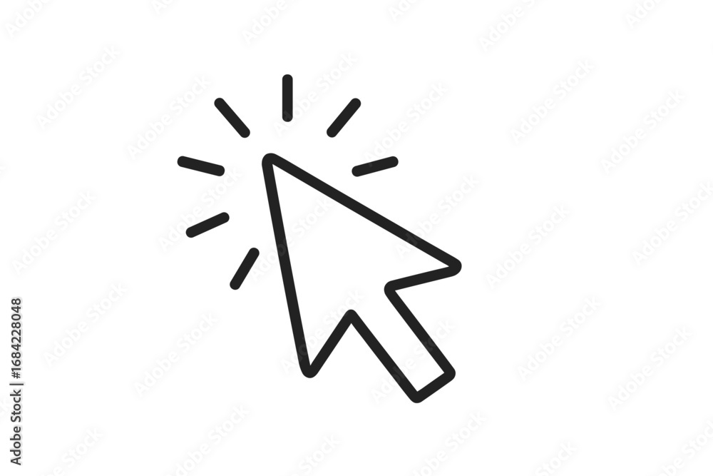 Fototapete cursor click icon. pointer arrow symbol for web and graphic design. minimalistic line art for user i