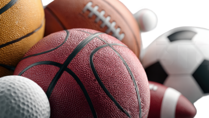 Close-up of assorted sports balls