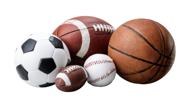 Variety of sports balls clustered together (1)