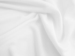 White crumpled fabric background. Wavy cloth texture