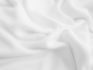 White crumpled fabric background. Wavy cloth texture