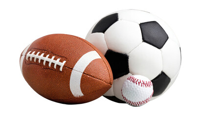 Three sports balls in close proximity