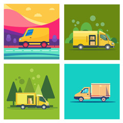 vector set of transport delivery car,truck,delivery truck vector,transport truck,
