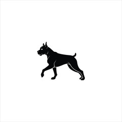 Fototapeta premium Black Dog Sitting Silhouette Vector Illustration