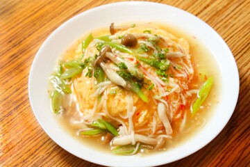 中華風、野菜と卵のあんかけご飯
