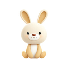 Fototapeta premium Cute cartoon rabbit with big ears and a friendly smile, perfect for children's design.