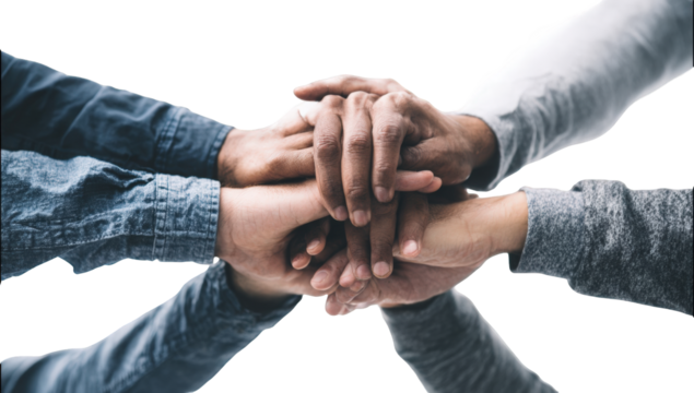 Hands clasped together in unity (1)