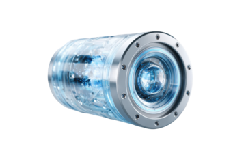 Cylindrical device with transparent inner structure and metallic exterior