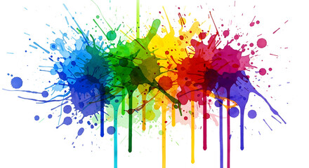 Colorful paint splash with vibrant colors isolated on white background