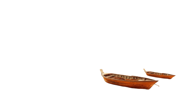Two wooden boats on dark background - Powered by Adobe