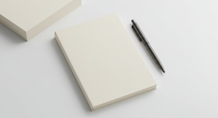 Blank Notebook and Pen