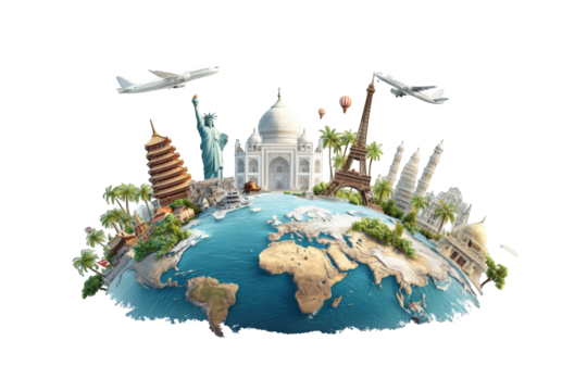 Global landmarks on a globe