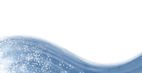 手描きの波 和風ボトムフレーム