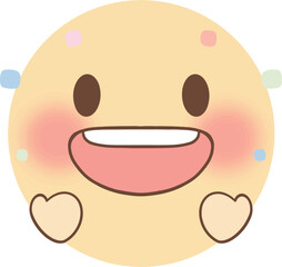 Smiling face emoji with hands throwing pieces in celebration