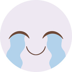 Blue Crying Smiling Face Emoji
