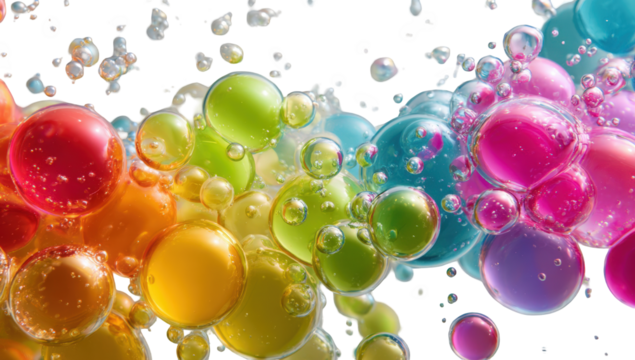 Abstract colorful bubble display