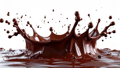 High-Quality PNG Dark Chocolate splash, Chocolate Milk or Syrup Flowing,