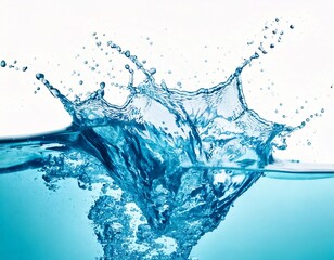 Water Splashes flow shapes with drops, shower and waves illustration isolated white 