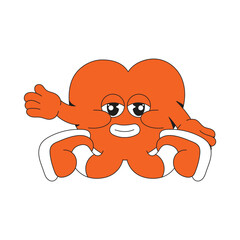 Happy Heart Love Mascot Character Cartoon Icon Illustration