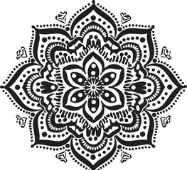 Vintage ornate round mandala with a seamless floral lace pattern