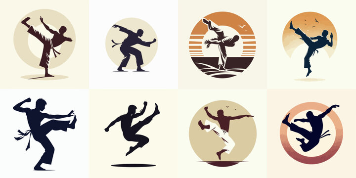 capoeira set vector illustration