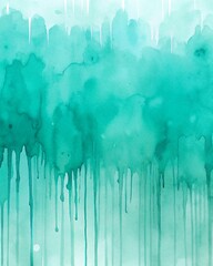 Watercolor Texture with Dripping Washes in Teal and Turquoise for Abstract Backgrounds