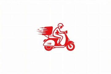 Obraz premium Fast scooter delivery, urban background, speed
