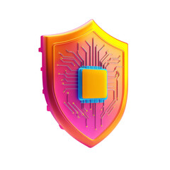 3D Render of Digital Security Shield