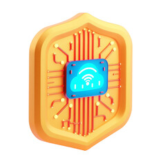 Cloud Security Shield with Circuit Board Design