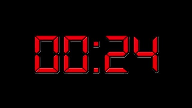30 Second red Countdown Timer Animation