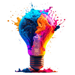 colorful light bulb transparent