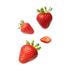 strawberries isolated on white background