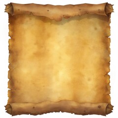 Parchment Texture with Golden-Brown Stains and Curled Corners for Medieval Maps