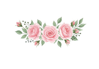 Elegant pink rose floral arrangement for romantic designs and celebrations transparent background