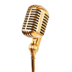 vintage microphone isolated on white