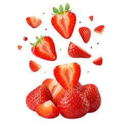 strawberries on white background