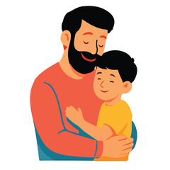 Modern Happy Fathers Day Illustration