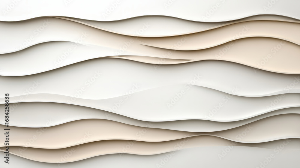 Poster minimal paper cut style layers in neutral colors create soothing visual effect