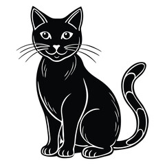 A silhouette icon of a black cat