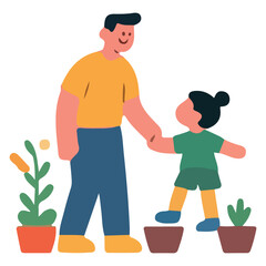 Modern Happy Fathers Day Illustration