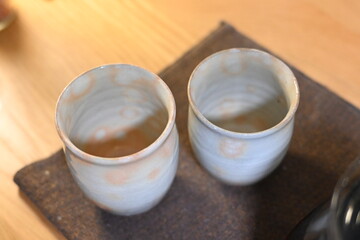 萩焼の夫婦湯呑